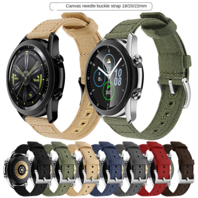 #ad High Quality Woven Canvas Field Sport Quick Release Watch Band Strap18 20 22mm $19.88