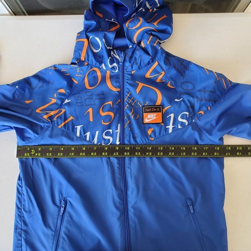 Nike Windbreaker Youth Large Blue Sportswear Windrunner Hooded Jacket Boys - Picture 6 of 11