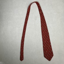 Vintage Guess Necktie 100% Silk Geometric Red Tie Made in USA