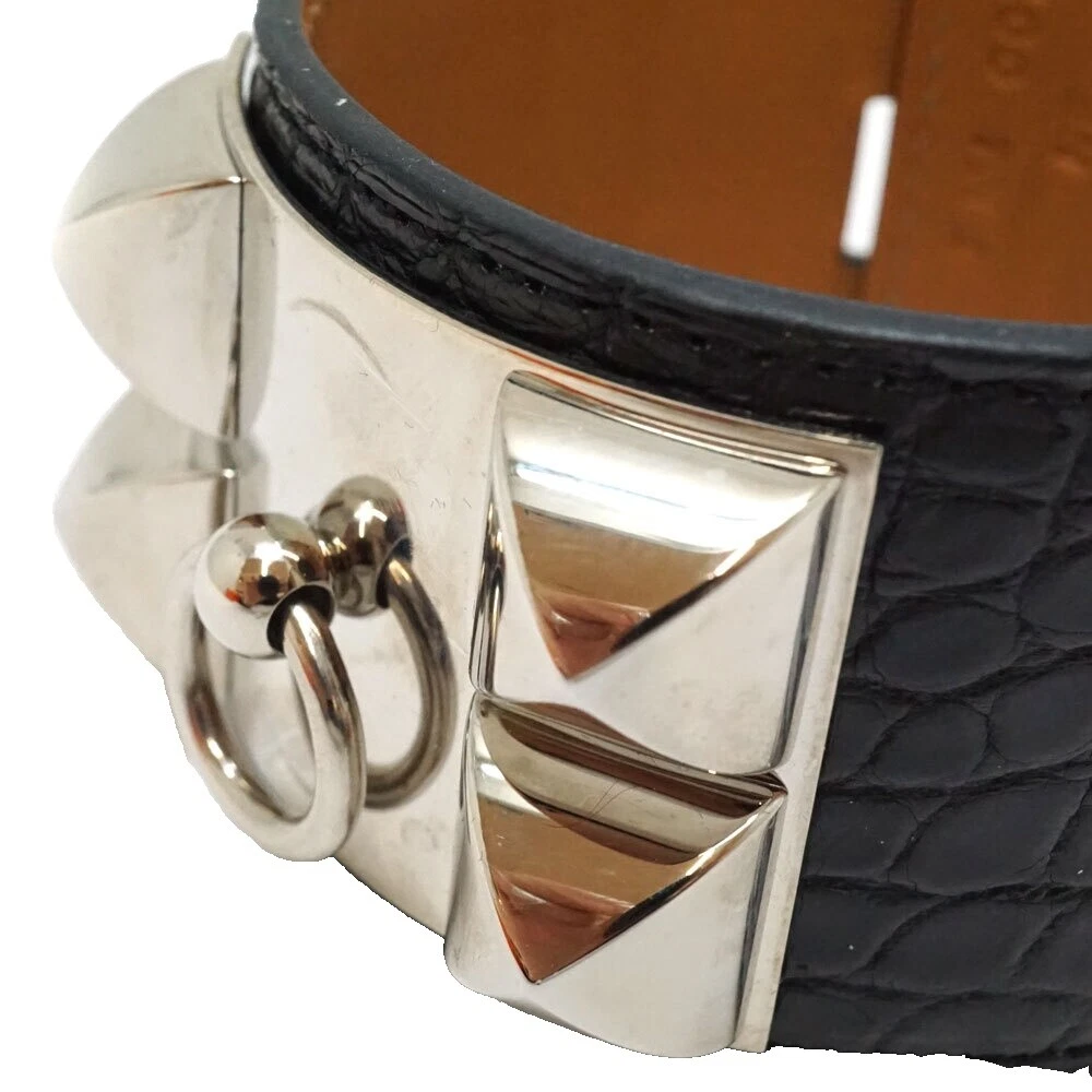 Joyería de moda de cuero negro bañado en Paladio