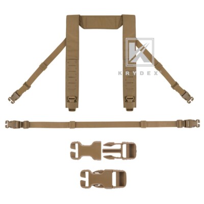KRYDEX Fat Strap H Harness Shoulder & Back Strap Laser-cut for Chest Rig Coyote