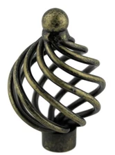 (12 Pack) 1-1/2" Bird Cage Knob Dark Antique Brass
