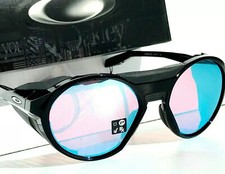 NEW Oakley CLIFDEN Shiny Black Round PRIZM Snow Sapphire Sunglass 9440-02