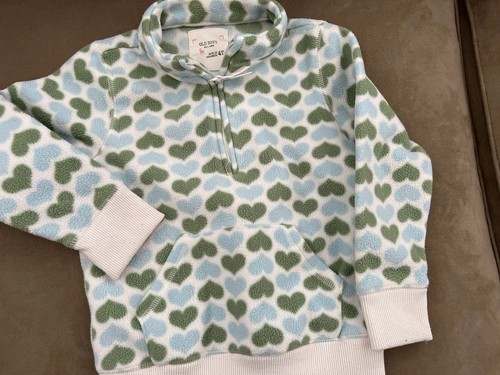 Old navy hearts girls pullover 3/4 zip fleece Size 4t Warm Valentines - Picture 2 of 4