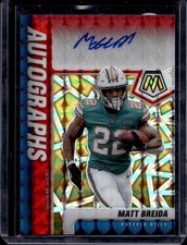 2021 Mosaic Matt Breida Autographs Choice Fusion Red and Yellow