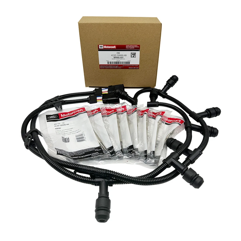 OEM Motorcraft ZD13 glow plug & Harness Kit For 04-10 Ford F250 6.0L Powerstroke - Image 2 of 4