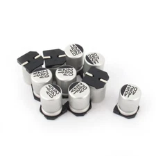 10pcs 220uF Surface Mounted Devices Aluminum Electrolytic Capacitors 8mm x 10mm