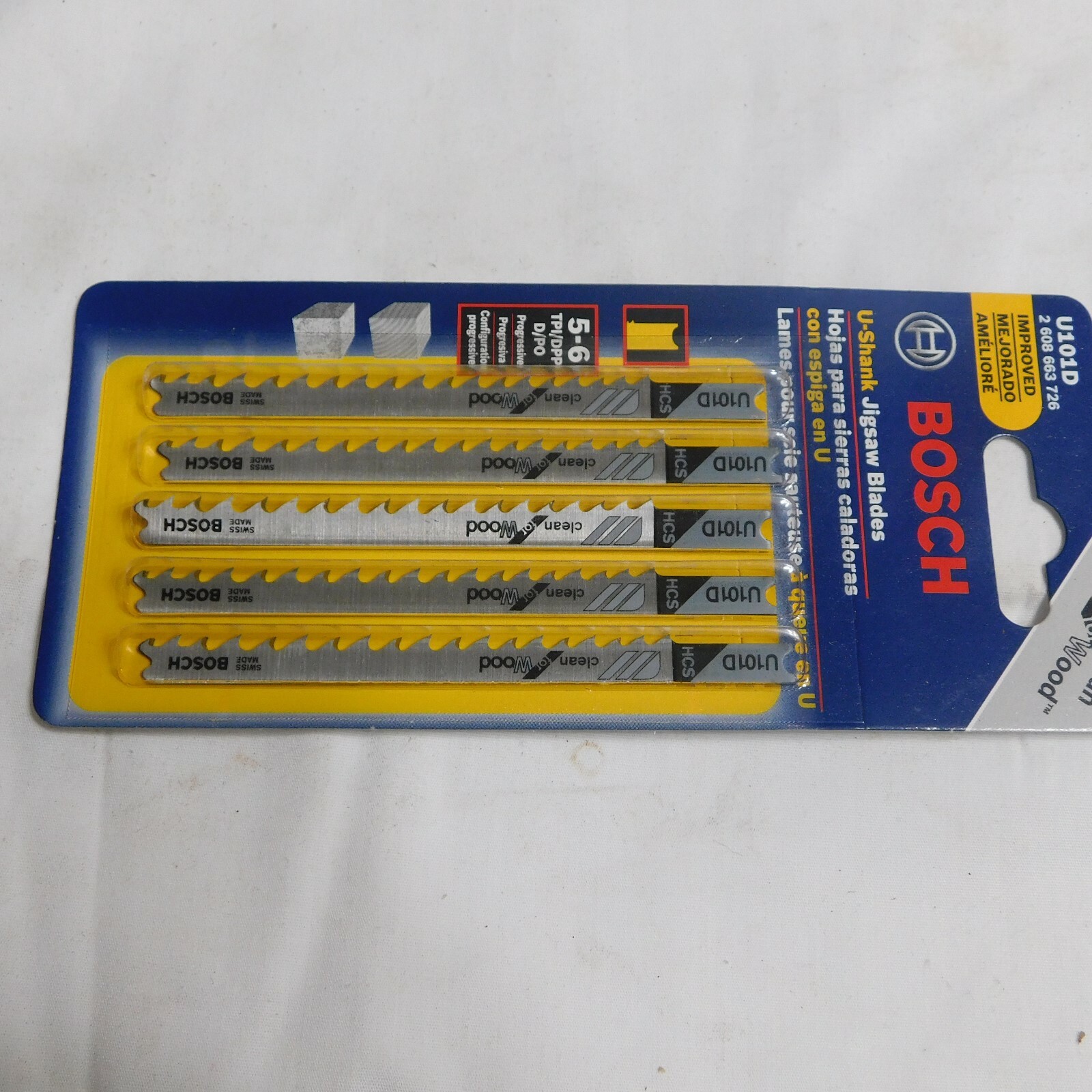 Bosch U101D Jigsaw Blades 5-6 Clean for Wood (Pack of 5 Blades)