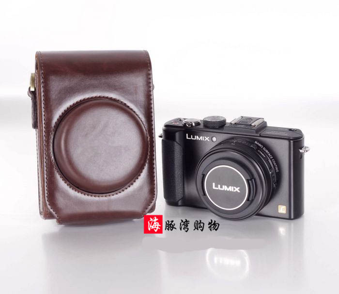 Coffee Leather Camera Case Bag for Panasonic Lumix DMC-LX7