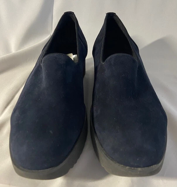 Peter Kaiser Dariana 40,5 Damen Dunkelblau Stretch Wildleder Plateau 4cm Slipper - Bild 1 von 4