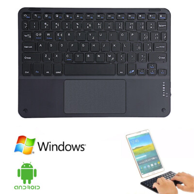 Mini Bluetooth Tastatur Kabellos Wireless Keyboard Touchpad für PC Handy Tablet