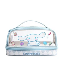 Cute Double Layer Pencil Bag Pen Case Stationery Holder Cosmetic Bag