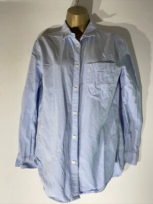 Jack Wills UK 8 Damenbluse blau Langarm Boyfriend Fit lässig Oxford Hemd