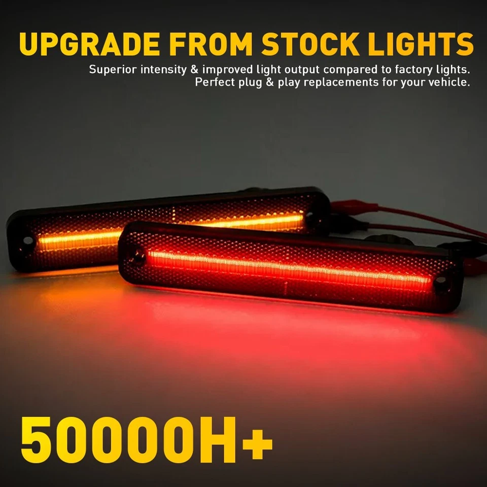 Para 73-79 Ford F100 F150 F250 F350 4x luzes indicadoras laterais dianteiras e traseiras de LED EOA - Imagem 3 de 4