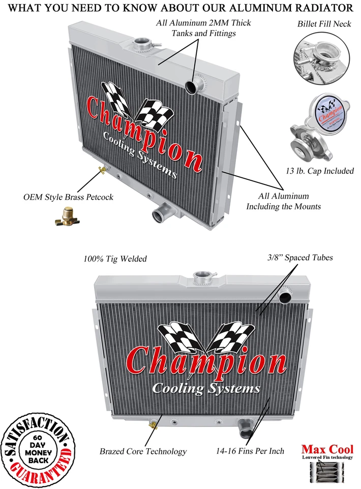 2 Row 1" Tubes KR Radiator Lowerhose Passenger 24" for 1967 - 1970 Ford Mustang Foto 3 de 4