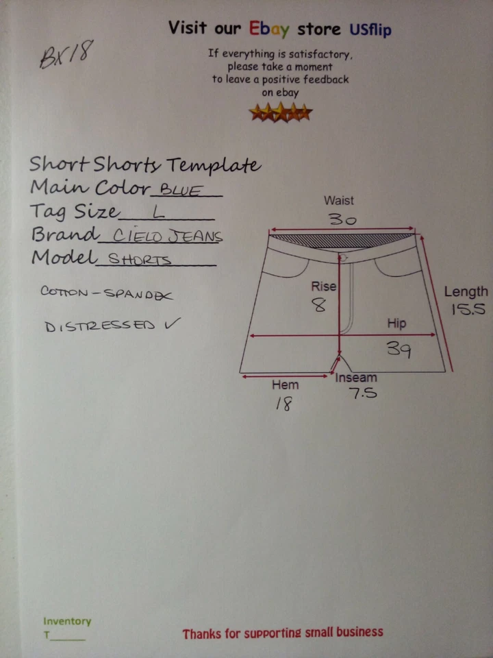 Pantalones cortos de mezclilla Cielo Jeans para mujer talla L azules desgastados con puños elásticos Foto 4 de 4