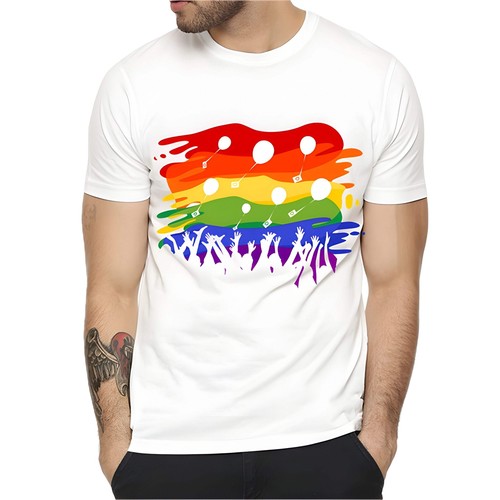 Pride-Inspired Cotton Short Sleeve T-Shirt for LGBTQ+ Community - Comfortable an - 第 49/63 張圖片