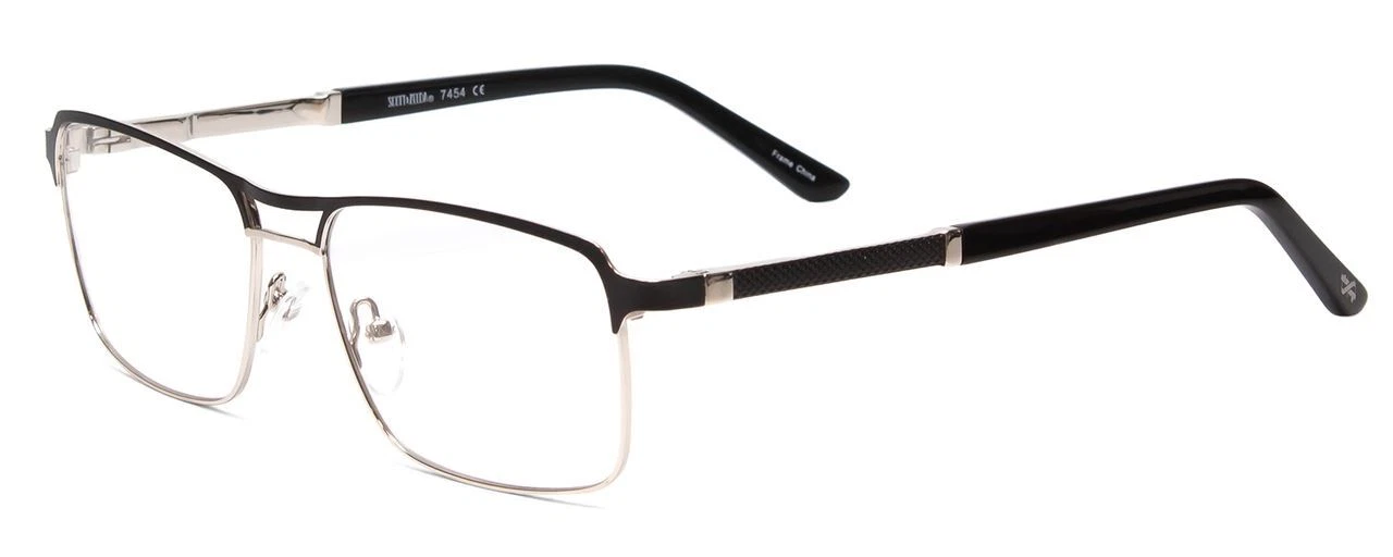 Scott & Zelda SZ7454 Unisex Designer Reading Glasses in Matte Black Silver 55 mm