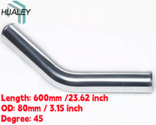 Od 80mm 3.15 Inch 45 Degree Aluminum Turbo Intercooler Pipe Tube Tubing L600mm