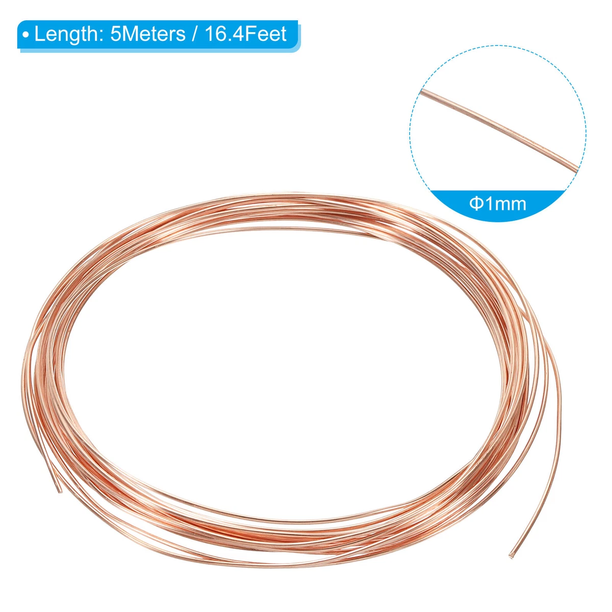 16.4Ft Solid Bare Copper Wire 20 Gauge 99.9 Pure Copper Wire Soft Beading Wire