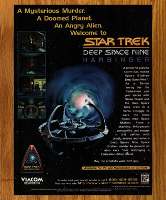 Star Trek Deep Space Nine Harbinger -Video Game Print Ad / Poster Promo Art 1996