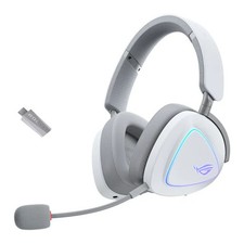 ASUS ROG Delta II Wireless Headset, White, 50mm Titanium Drivers, BT / RF2.4GHz