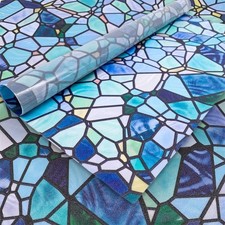 Hand-Drawn Privacy Stained Glass Window Film Reusable Single Sided