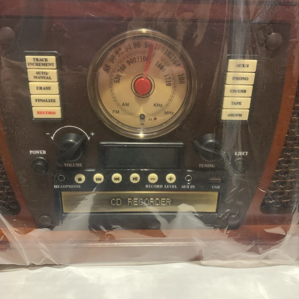 Innovative Technology ITVS-760B Phono/CD+ CD Recorder/Tape/AM/FM Wood New - Image 2 of 4