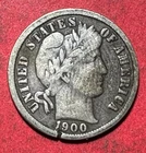 1900 US Barber SILVER Dime "Philadelphia" Mint! "LIBERTY" Shows! FINE Details!