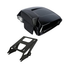 XMT-MOTO Vivid Black Razor Tour Trunk+Backrest Pad+ Tour Trunk Mounting Rack ...