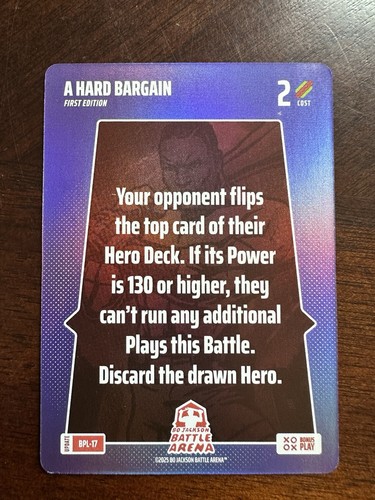 2025 Bo Jackson Battle Arena Update BONUS PLAY : A Hard Bargain SSP BPL-17 FOIL