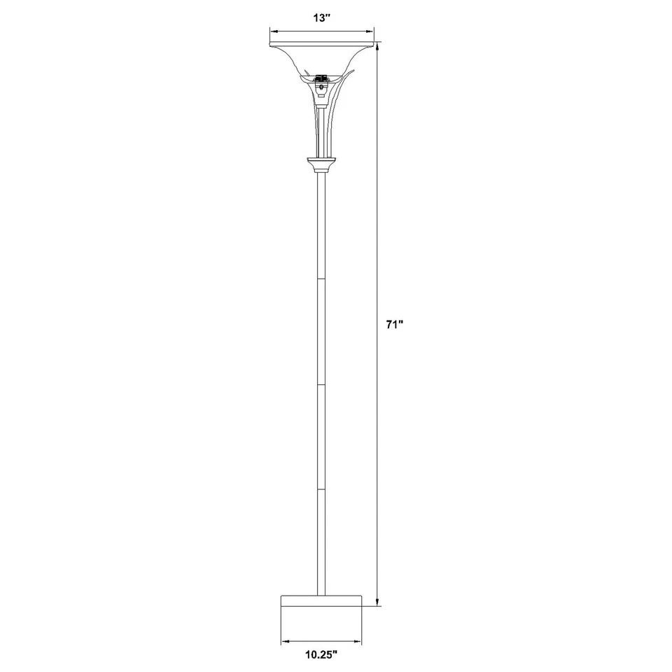 Archie 71-inch Frosted Torchiere Floor Lamp Brushed Steel Brushed Steel 13" x 71 - Image 2 of 2