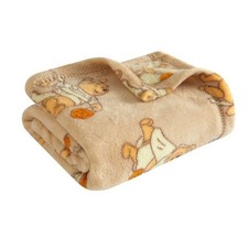 NEW Disney Winnie the Pooh Halloween Baby Blanket 30x36 Tan Plush