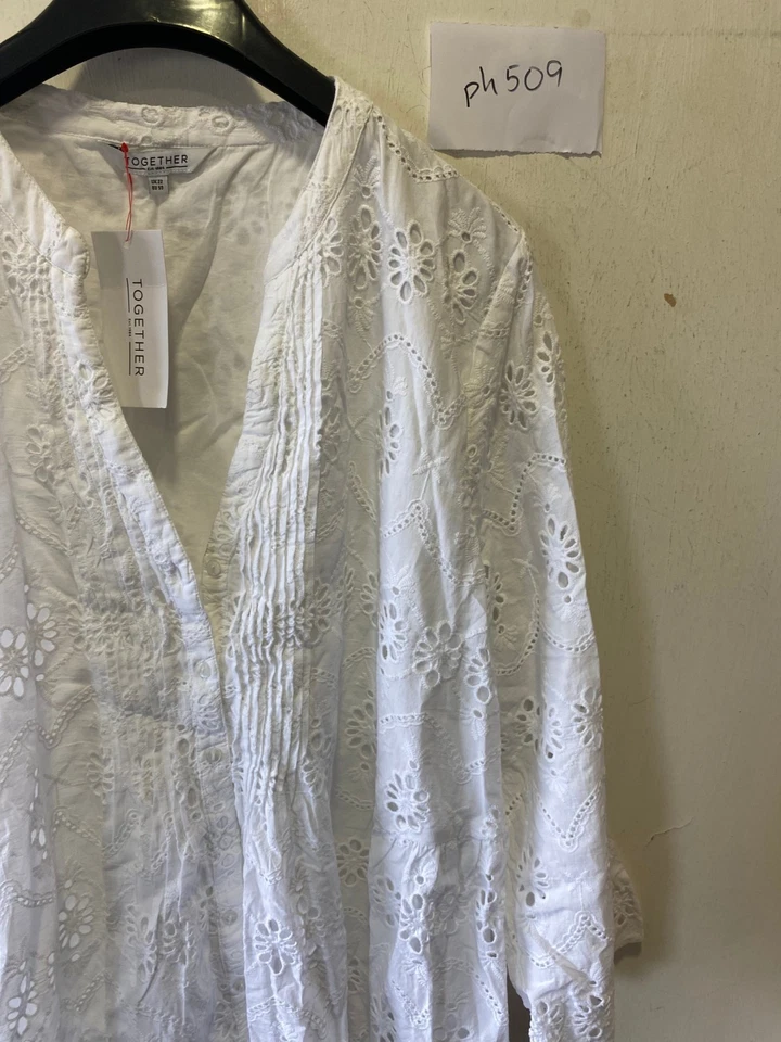 Together Spitzenbluse Weiß UK 22 (PH509) - Bild 2 von 4