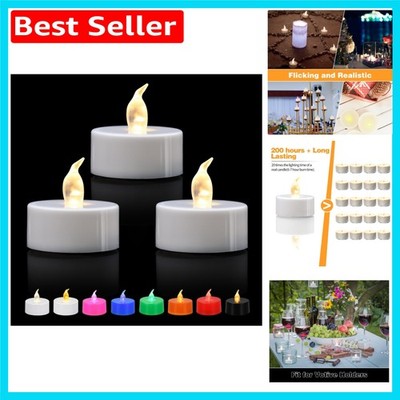 Batteriebetriebene LED Teelichter - sicher flackerndes warmweißes Leuchten, 12er Pack