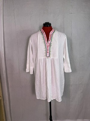 Nvelop Sun Tunic Top UVA UVP Protection Boho Beach Coverup White Size M E092