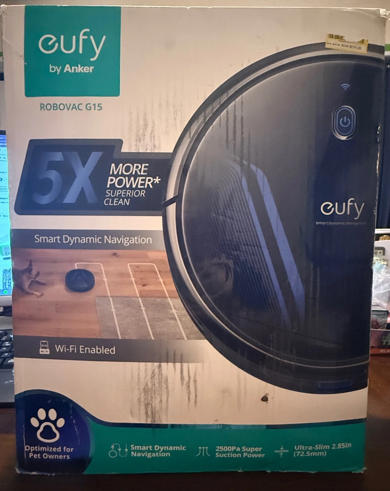 Eufy Robovac G15 Smart Dynamic Navigation WiFi Enabled Super Suction Slim Vacuum
Opens in a new wind