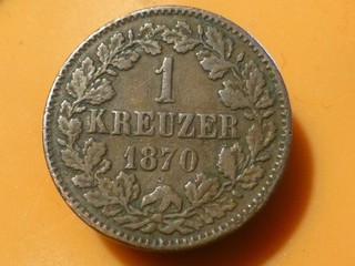 ALLEMAGNE BADEN 1 KREUZER 1870 RECHERCHEE & QUALITE TB ! (CHOC)