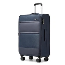  Softside Expandable Checked Luggage with 4 Spinner Wheels, Drop 24" Navy