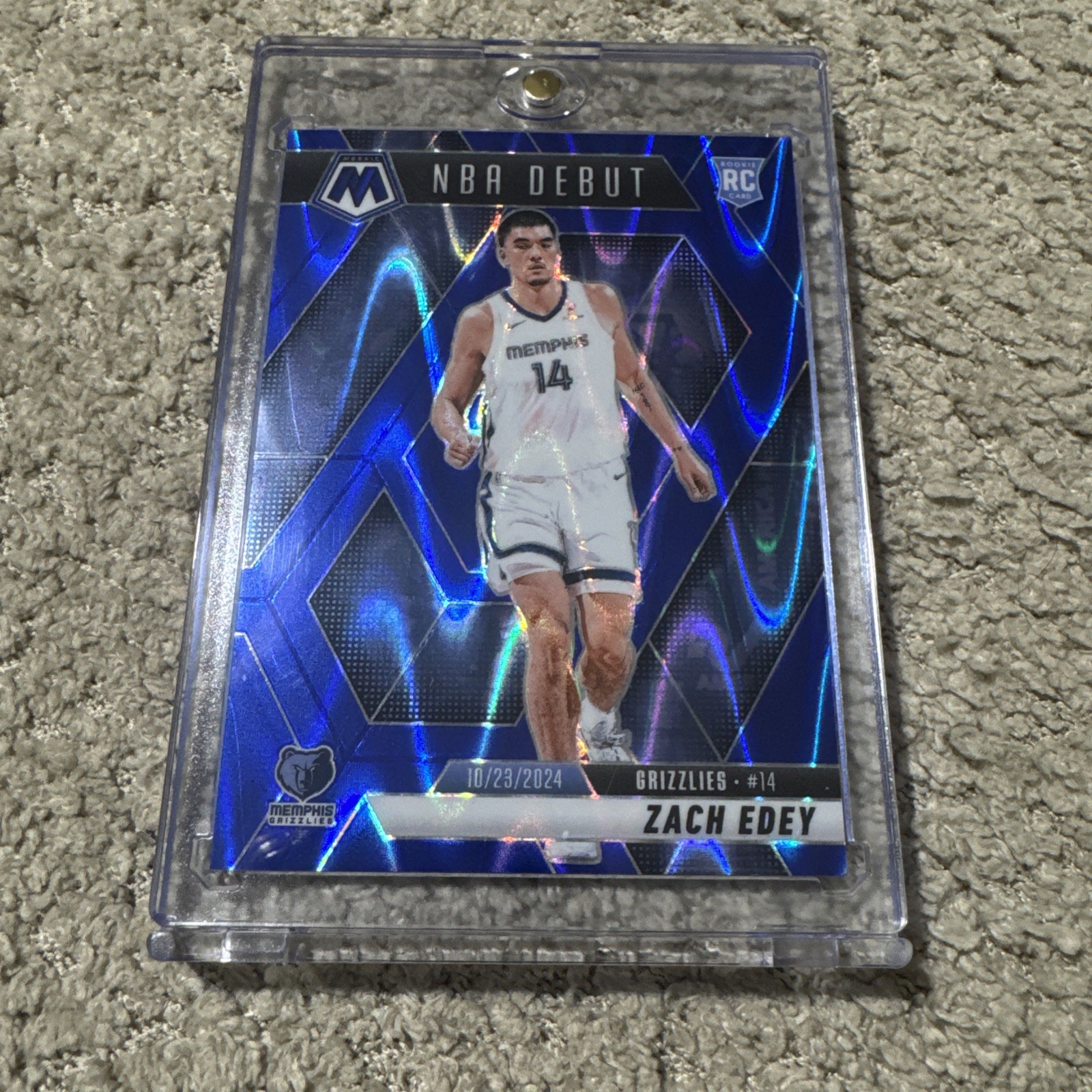 2024-25 Mosaic Zach Edey RC Blue Seismic NBA Debut #50/149 Grizzlies