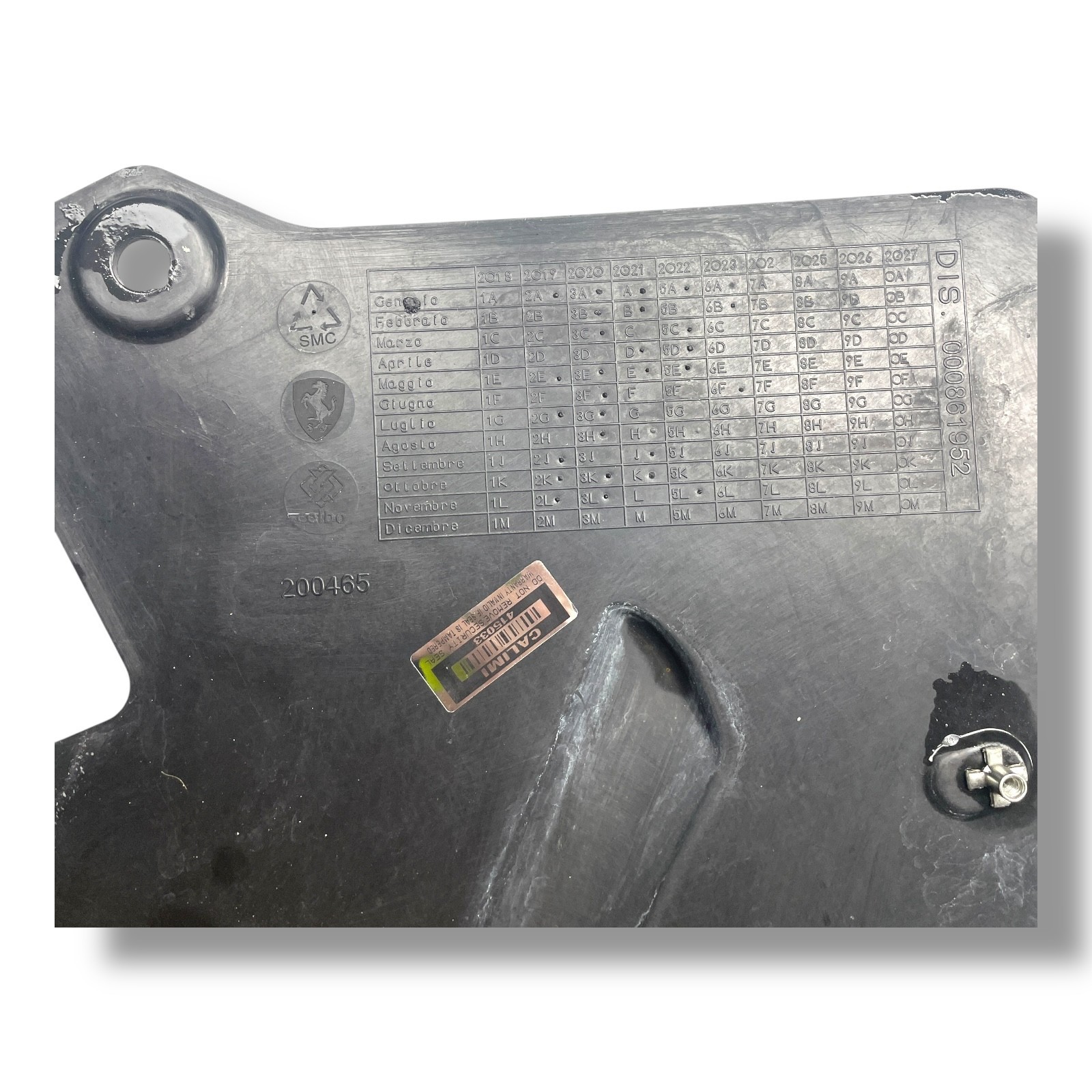 Ferrari 488 Plate cover inlet steering wheel air OEM 000861952