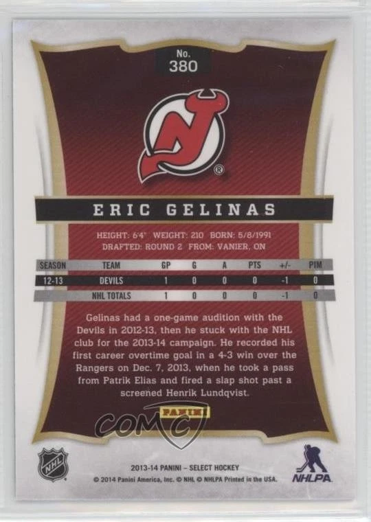 2013 Rookie Anthology Select Update Spring Expo Cracked Ice Eric Gelinas #380 RC - Image 2 of 2