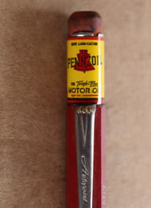 NEAR MINT 1940s PENNZOIL MOTOR OIL Old Autopoint Mechanical Pencil w/ METAL BAND