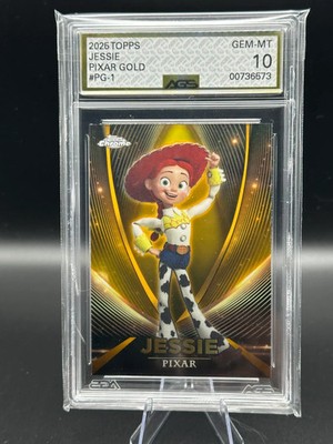 2025 Topps Chrome Disney Pixar Gold #PG-1 Toy Story Jessie  GEM MINT 10