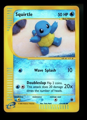 Squirtle 131/165 Expedition 2002 Reverse Holo e-Series Pokémon Card TCG