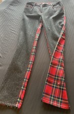 Dolce & Gabbana Vintage Charcoal And Red Plaid Designer Pants Size 42 Italy