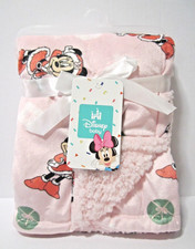 Disney Baby Minnie Mouse Blanket 30" X 40" Pink Holiday Sherpa NEW