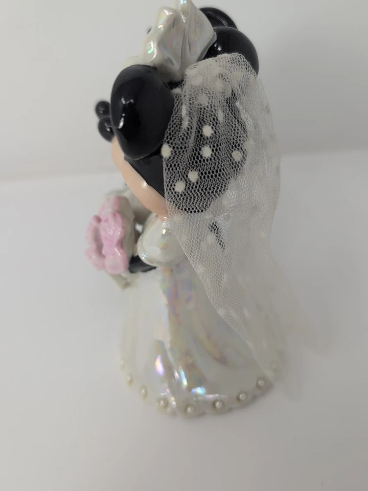 Disney Mickey and Minnie Mouse Bride and Groom Porcelain Figure / Cake Topper - Image 4 of 4
