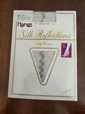 Vintage Hanes Pantyhose Size A-B Silver Back Seam USA Made NWT