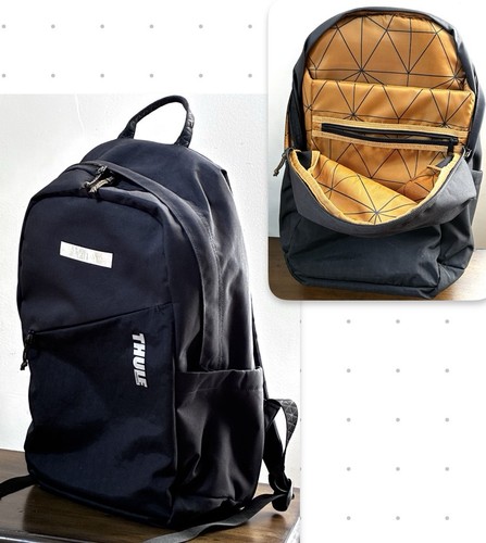 Thule Sweden Backpack Black Softshell Geometric Lined Padded, Laptop Compartment